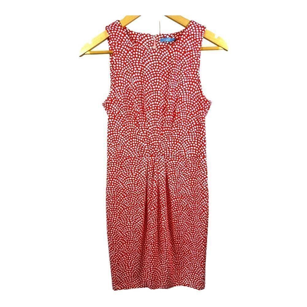 J. McLAUGHLIN Women’s Catalina Cloth Sleeveless Shift Dress Red/White Size Small